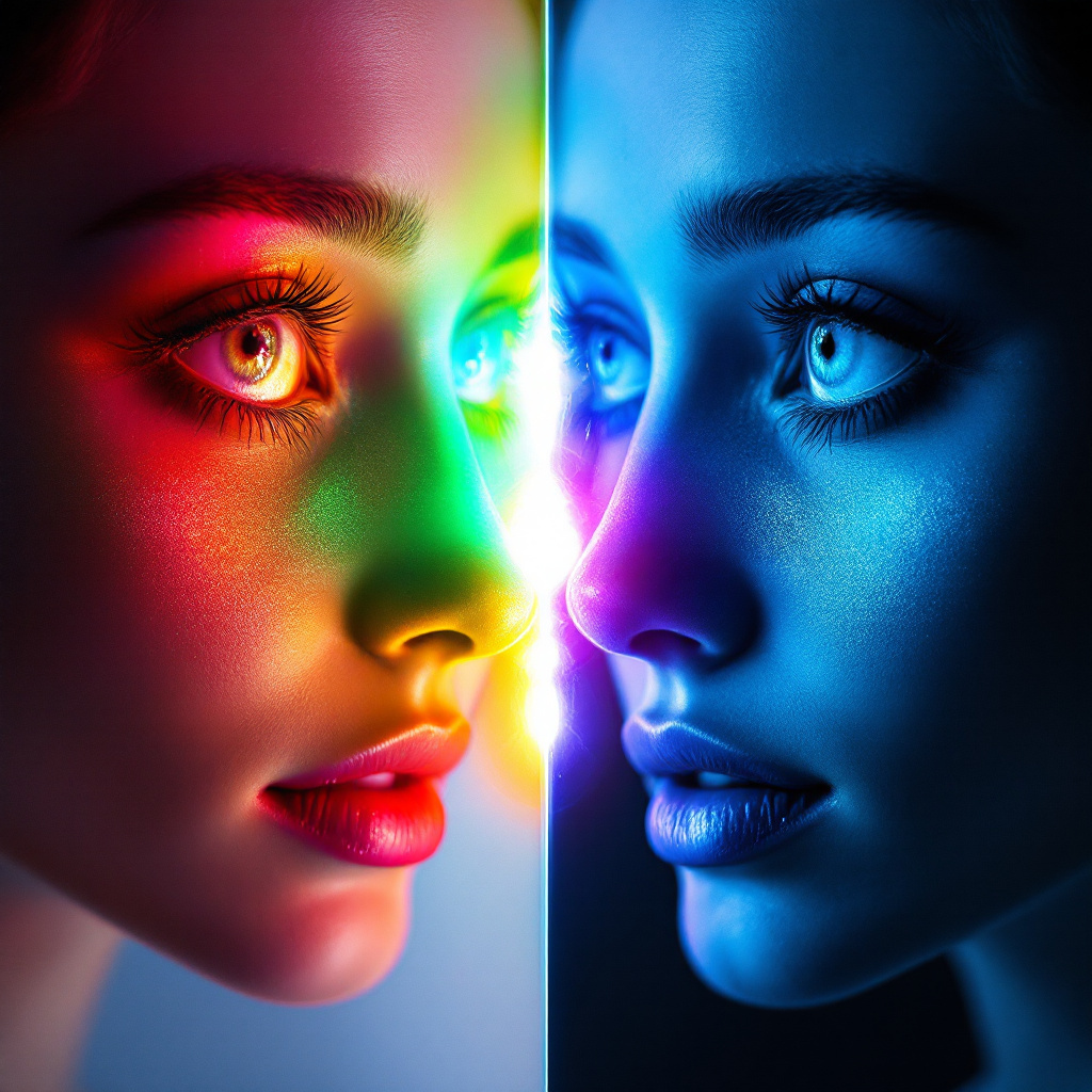 Grafik zum additive und subtraktive Farbmischung Unterschied mit RGB-Licht und CMYK-Farben
