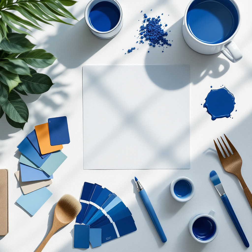 Blaue Farbmuster zeigen, was die Farbe Blau in der Psychologie bedeutet