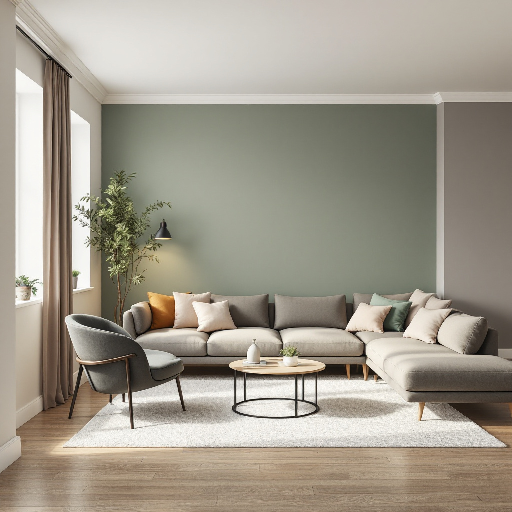 Wohnzimmer zeigt welche Farben zusammen als Wandfarbe passen